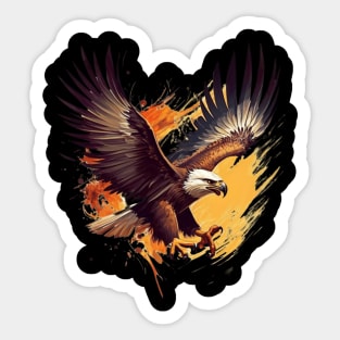 A fierce eagle swooping down on its unsuspecting prey Sticker